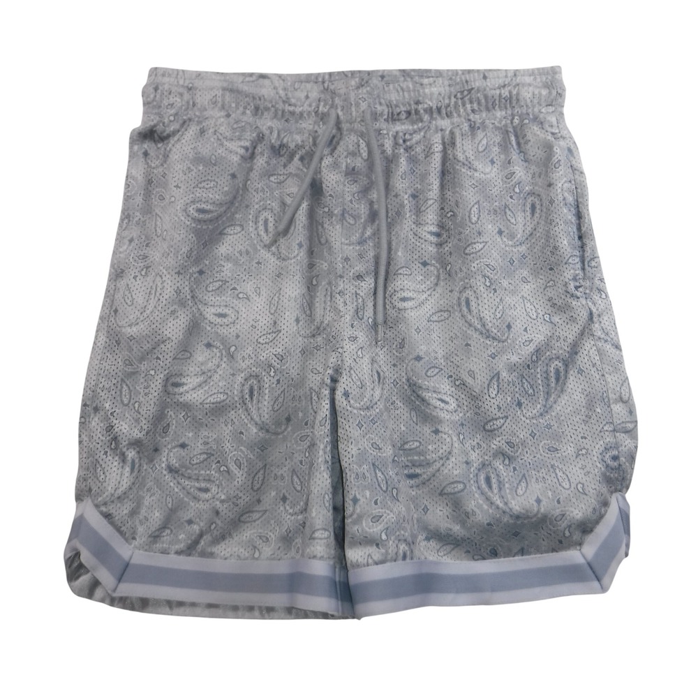 Brooklyn Cloth Mens Mesh Shorts Blue Paisley Print Drawstring Athletic Size M‎
